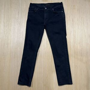Nudie Jeans Men Thin Finn Back 2 Black 32x34 (Fits 32x29) Slim Fit Stretch Italy
